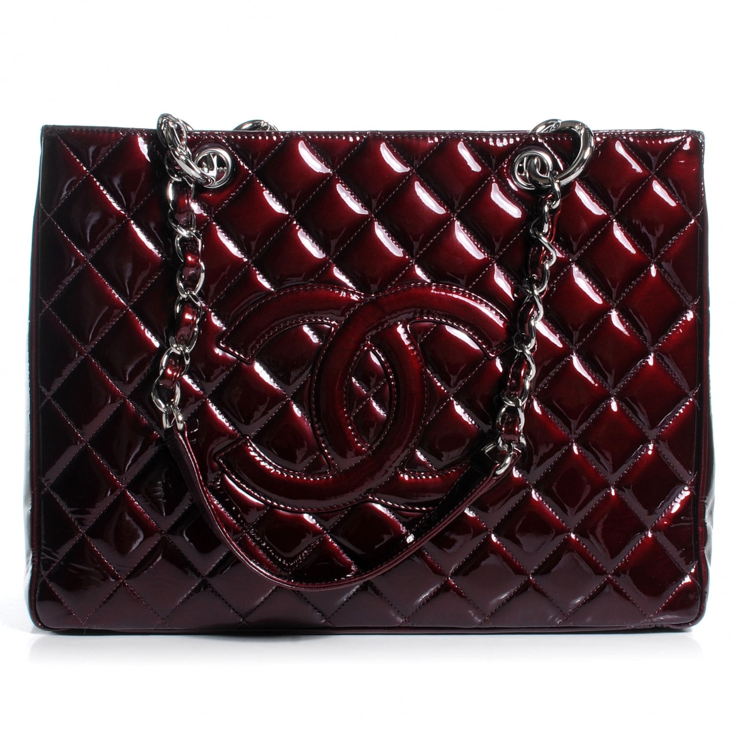 Chanel Patent Grand Shopping Tote GST Bordeaux 1 of 8