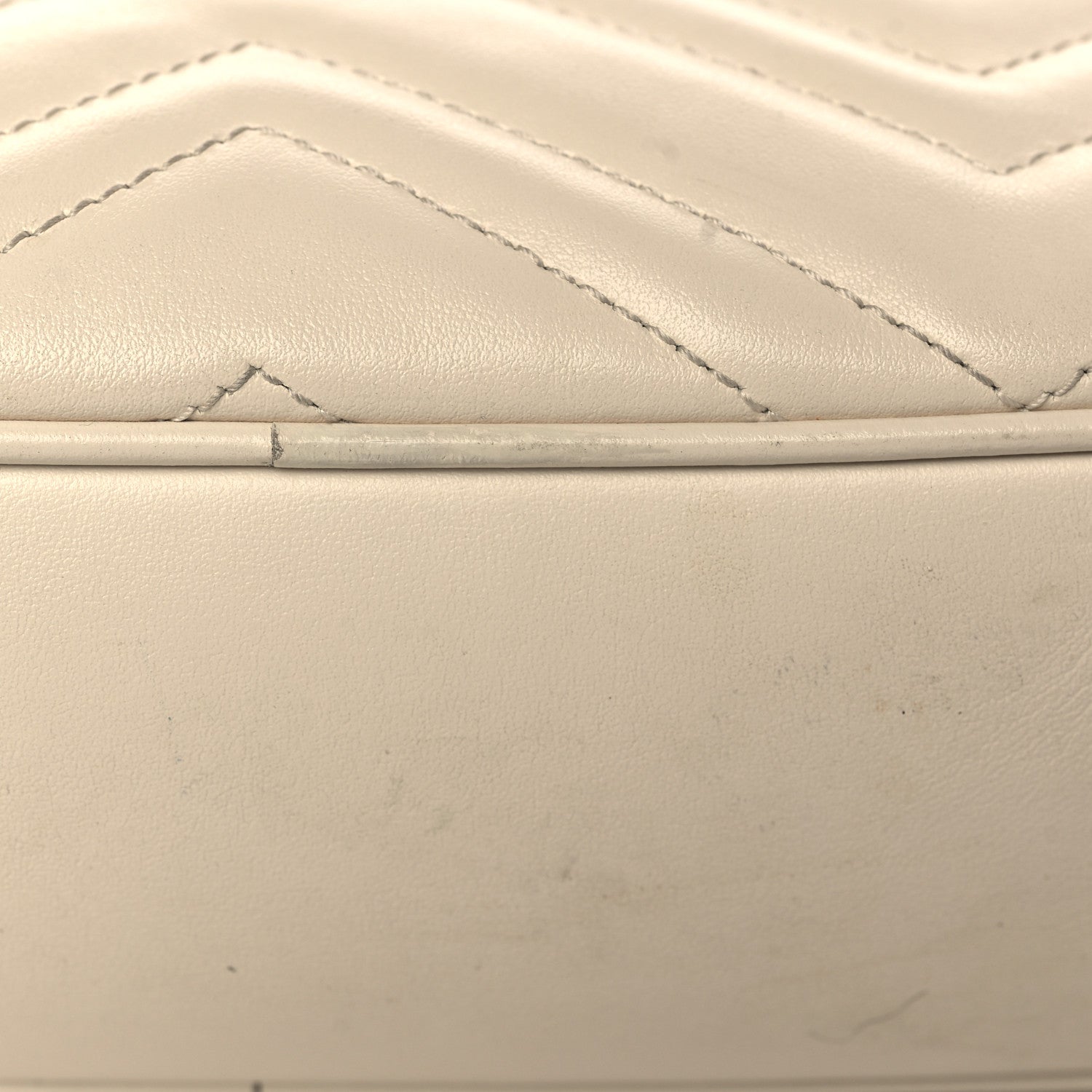 Gucci Calfskin Matelasse Small GG Marmont Chain Shoulder Bag White 10 of 10