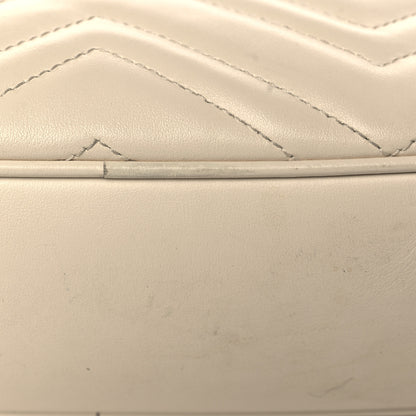 Gucci Calfskin Matelasse Small GG Marmont Chain Shoulder Bag White 10 of 10