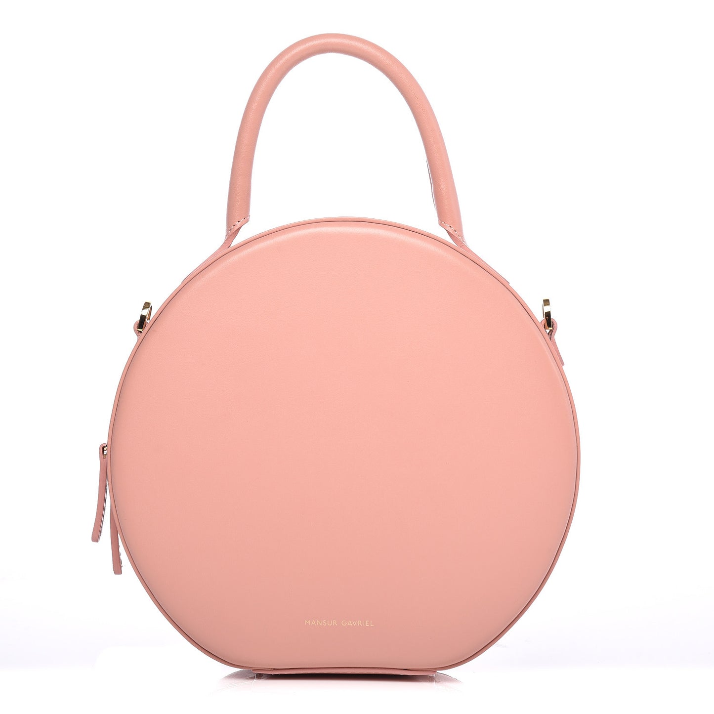 Calfskin Circle Crossbody Bag Light Pink