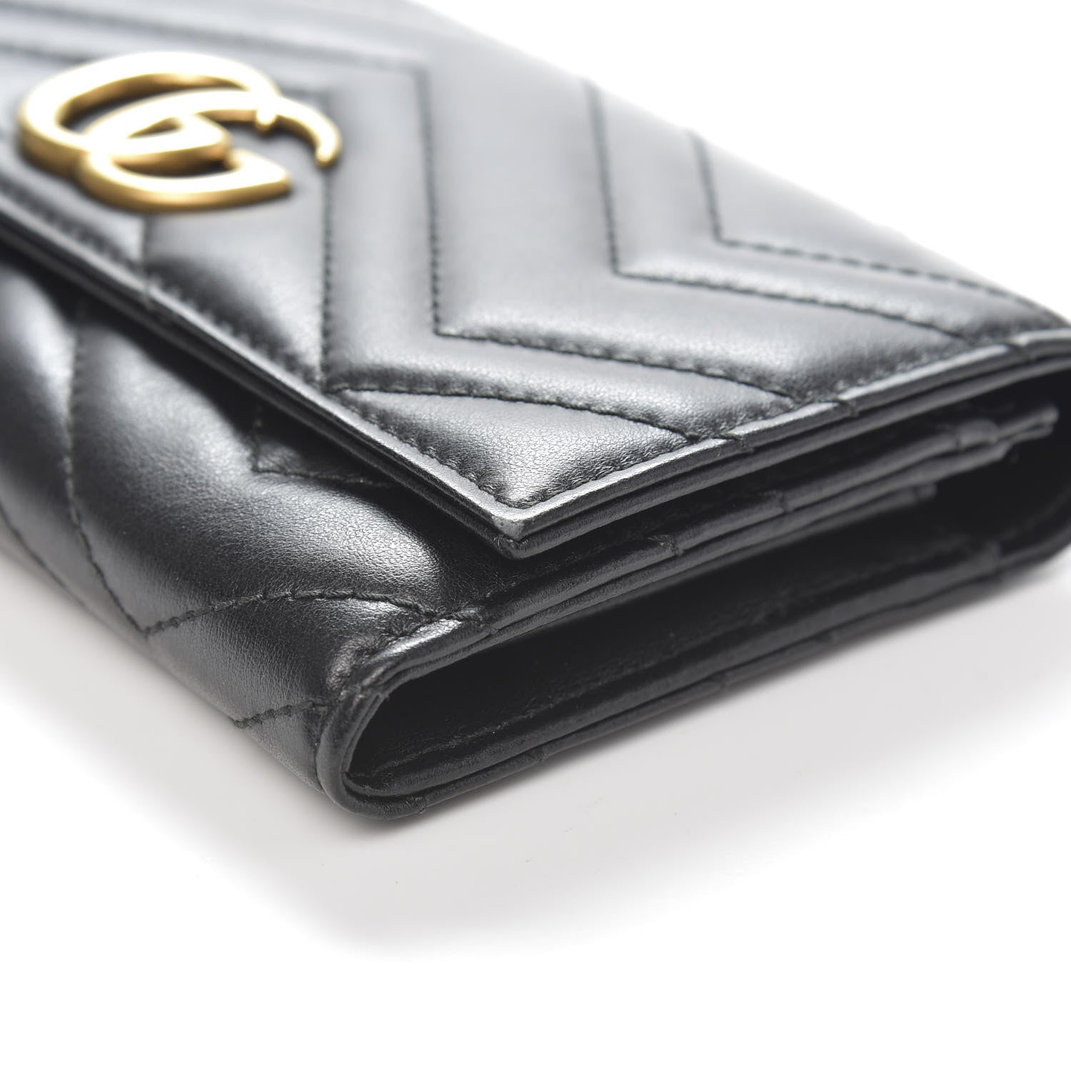 Gucci Calfskin Matelasse GG Marmont Continental Wallet Black 9 of 9