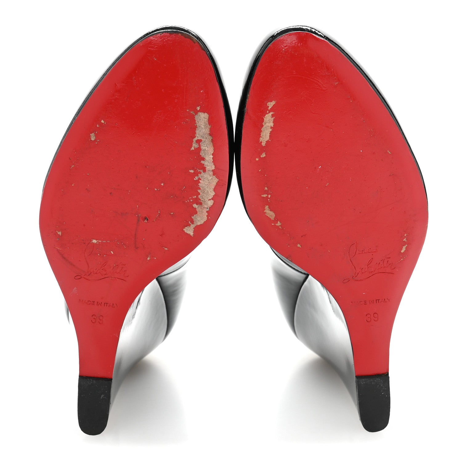 Christian Louboutin Patent Ron Ron Zeppa 80 Wedges 39 Black 6 of 10