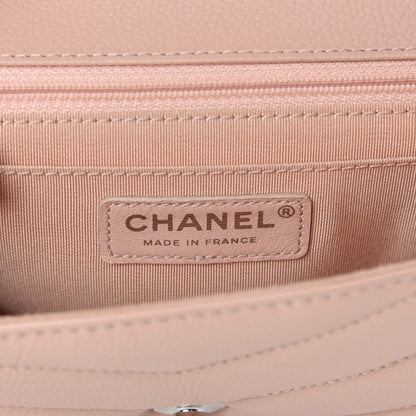 Chanel Caviar Chevron Quilted Small Single Flap Light Pink 9 of 12