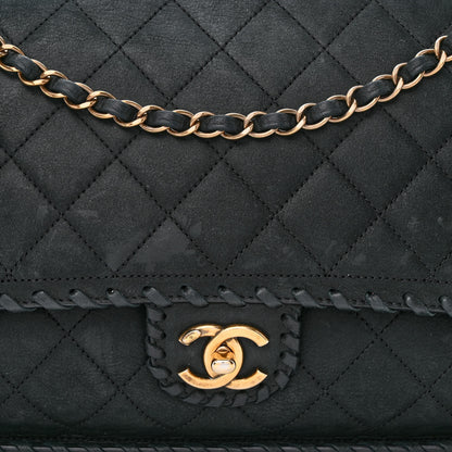 Chanel Suede Calfskin Jumbo Happy Stitch Flap Black 8 of 11