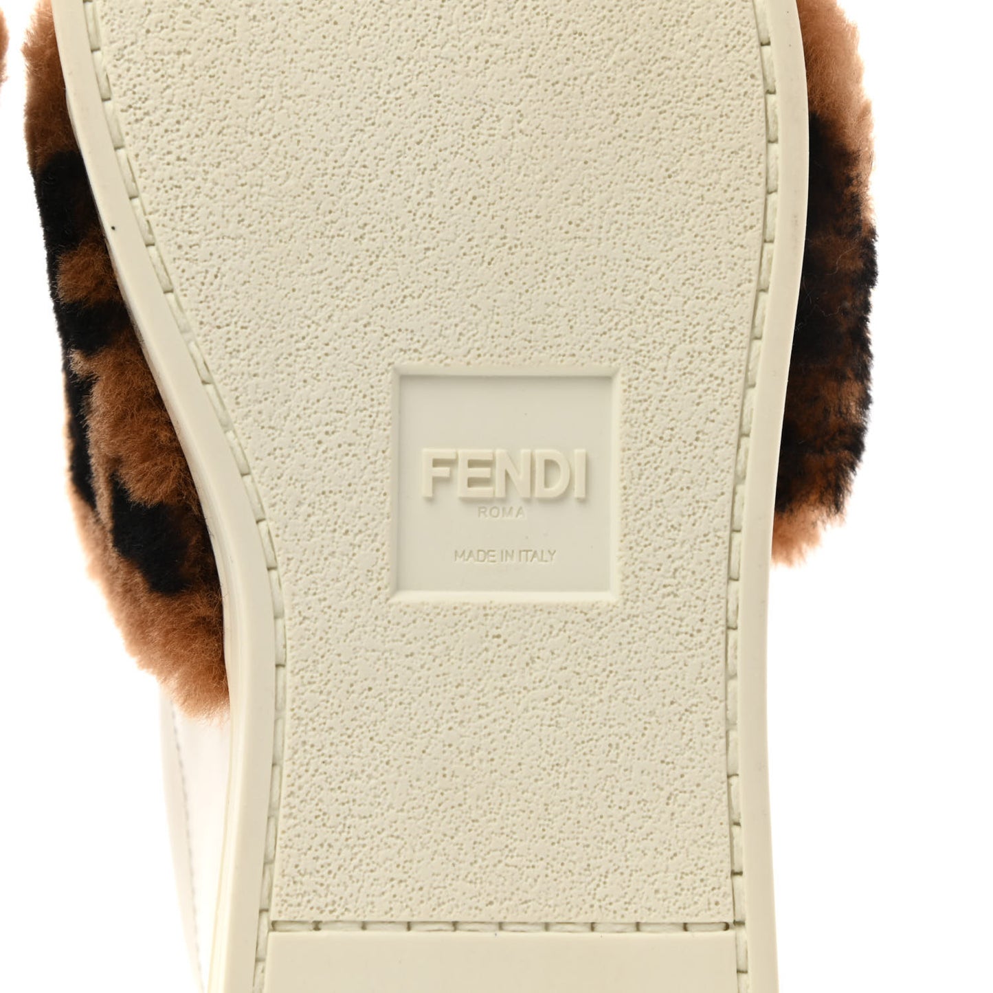 Vitello Shearling FF Velcro Slip On Sneakers 36 White