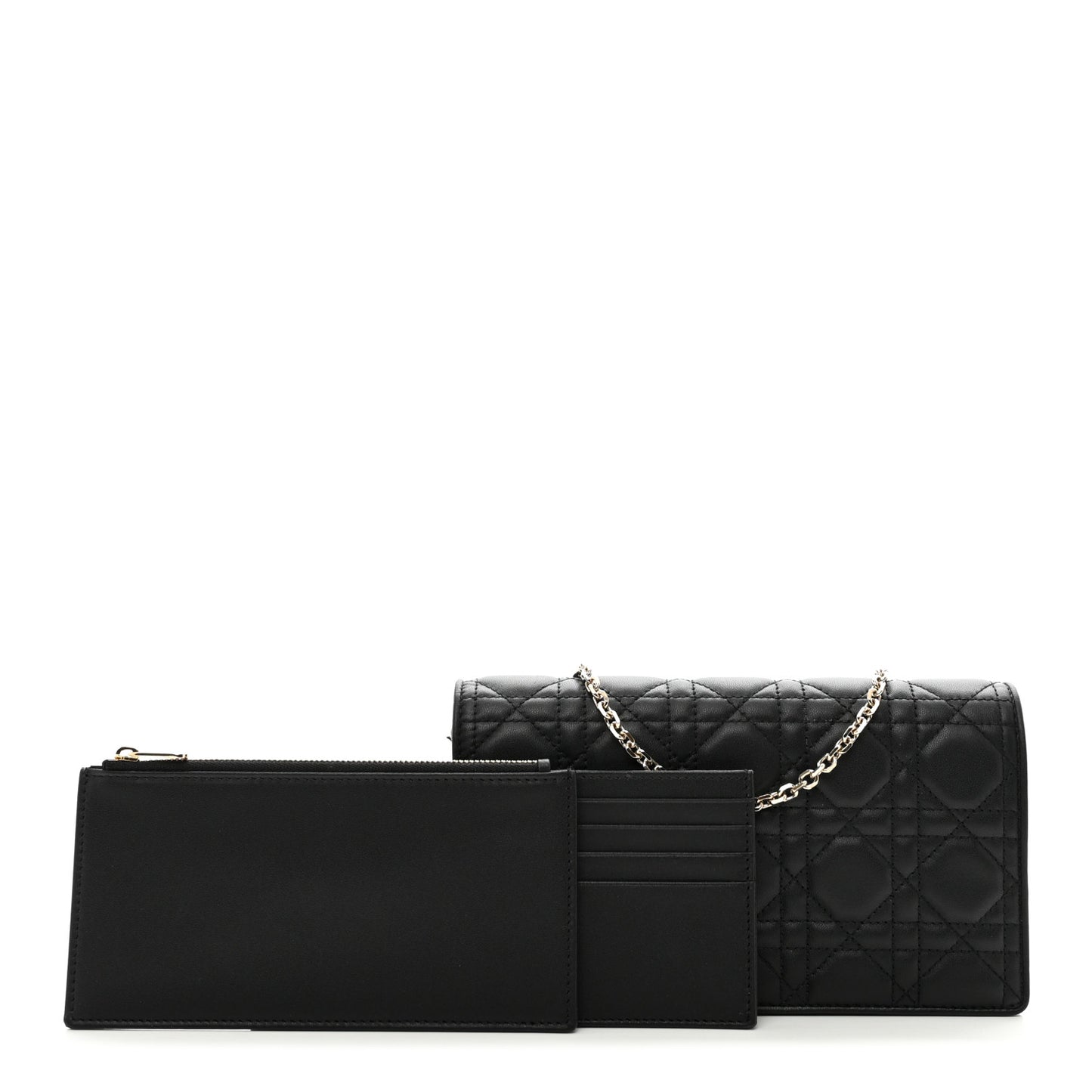 Lambskin Cannage Lady Dior Pouch Black