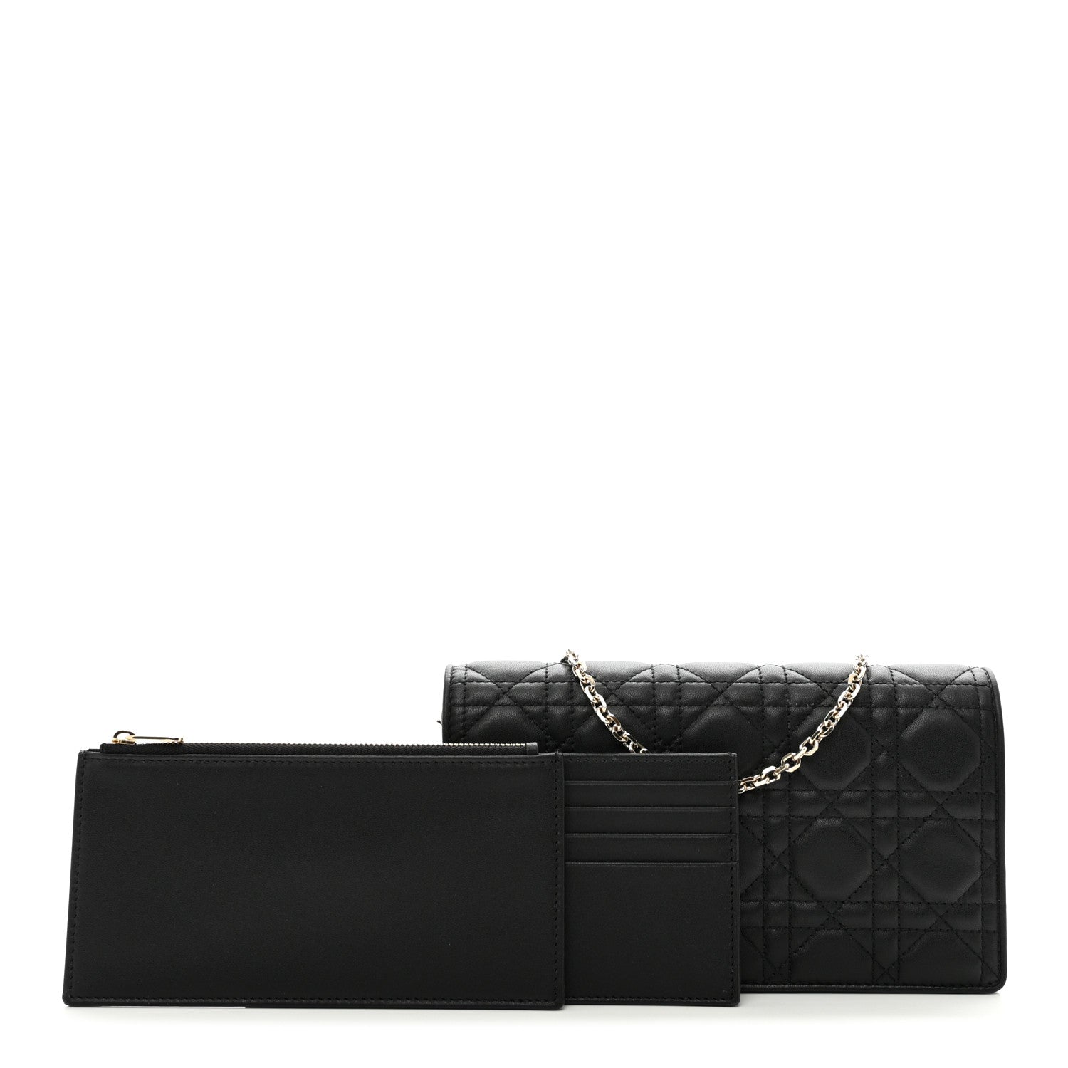 Christian Dior Lambskin Cannage Lady Dior Pouch Black 1 of 10