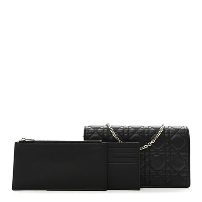 Christian Dior Lambskin Cannage Lady Dior Pouch Black 1 of 10