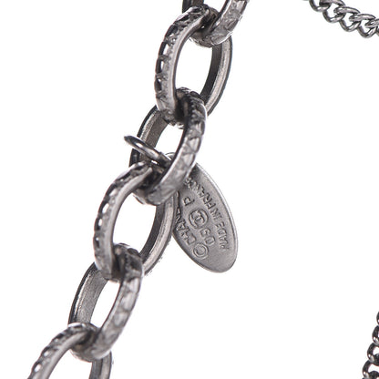 Chanel Gripoix CC Long Multistrand Necklace Ruthenium Black 5 of 5