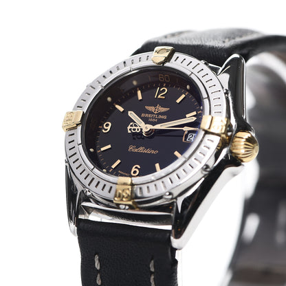 Breitling Stainless Steel 18K Yellow Gold Calfskin 28mm Callistino Quartz Watch Black B52045.1 9 of 9