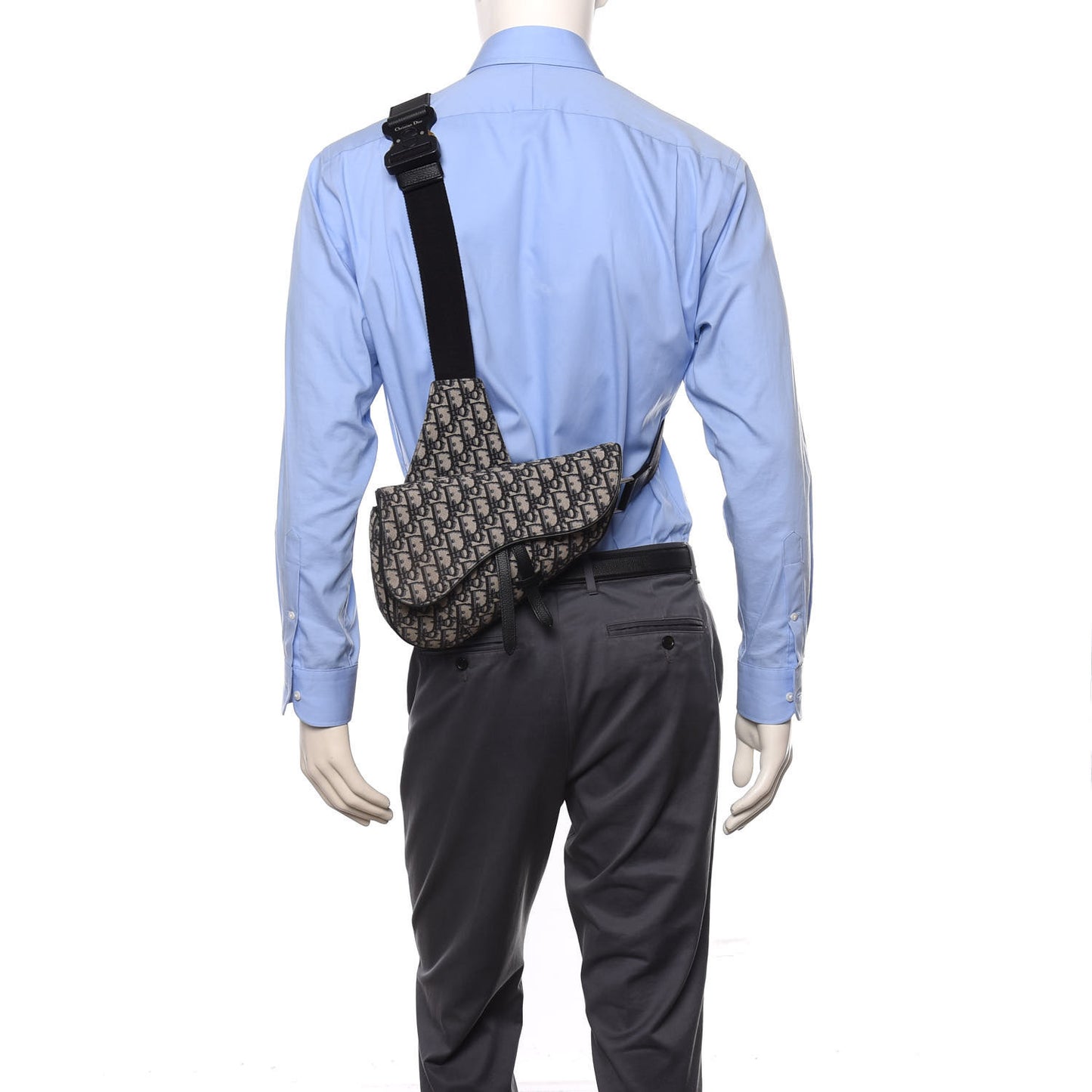 Oblique Mens Saddle Bag Blue