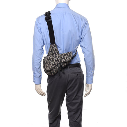 Christian Dior Oblique Mens Saddle Bag Blue 9 of 9