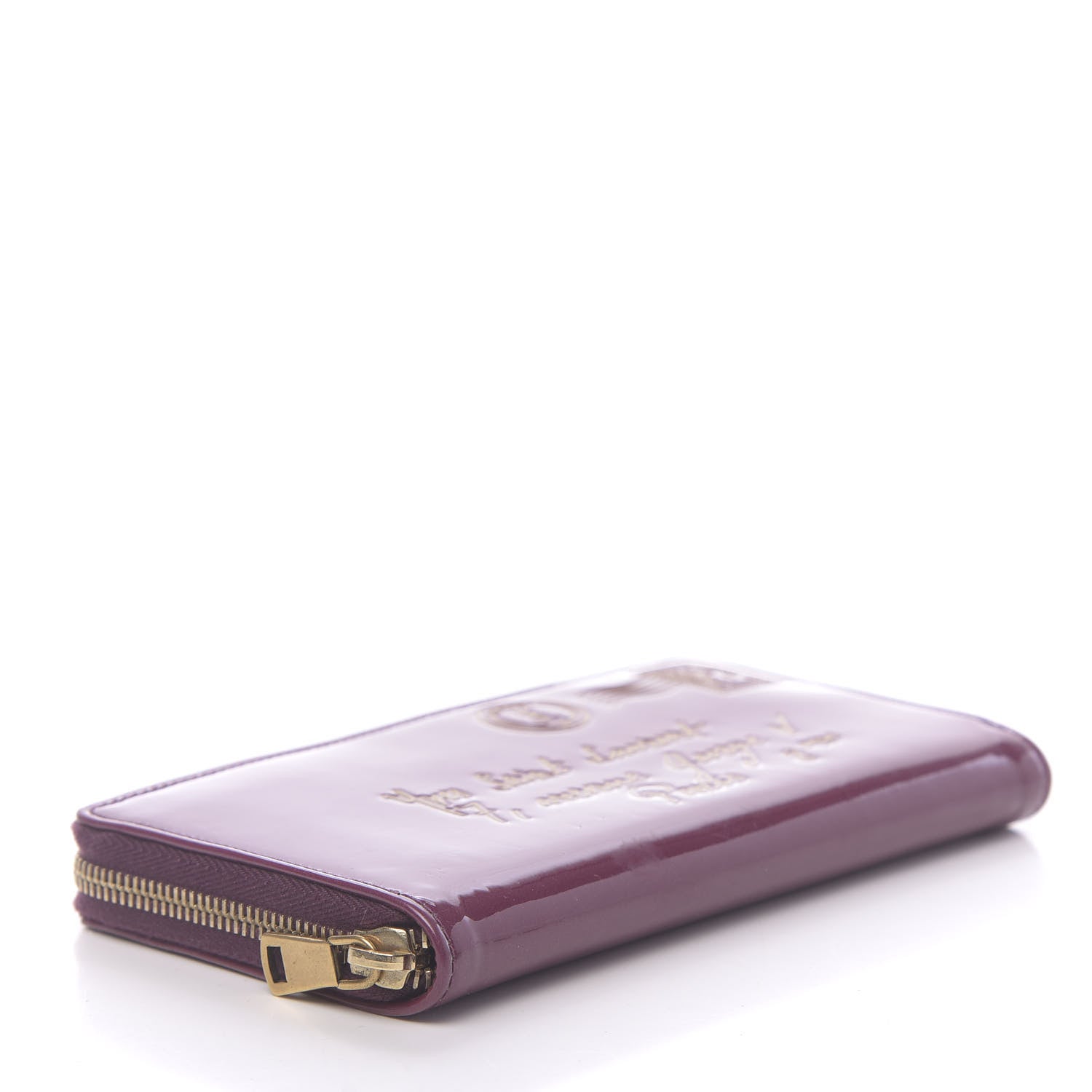 Saint Laurent Patent Y Mail Zip Around Wallet Purple 4 of 8