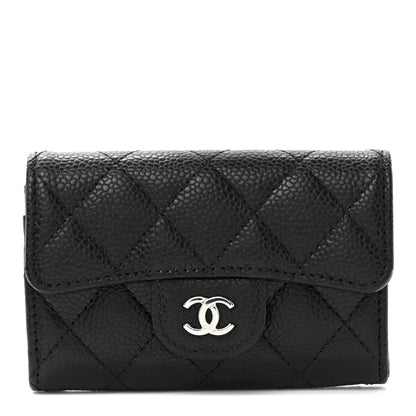 Chanel Caviar Quilted Flap Card Holder Wallet Black 1 of 10