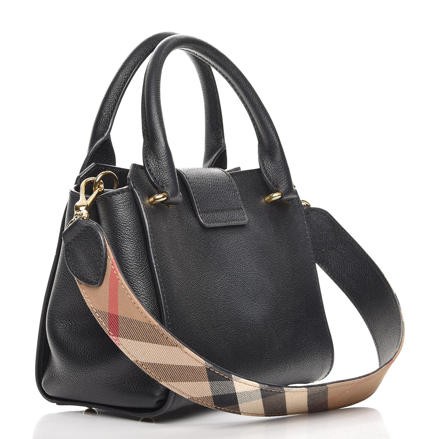 Soft Grain Calfskin Small Buckle Tote Black