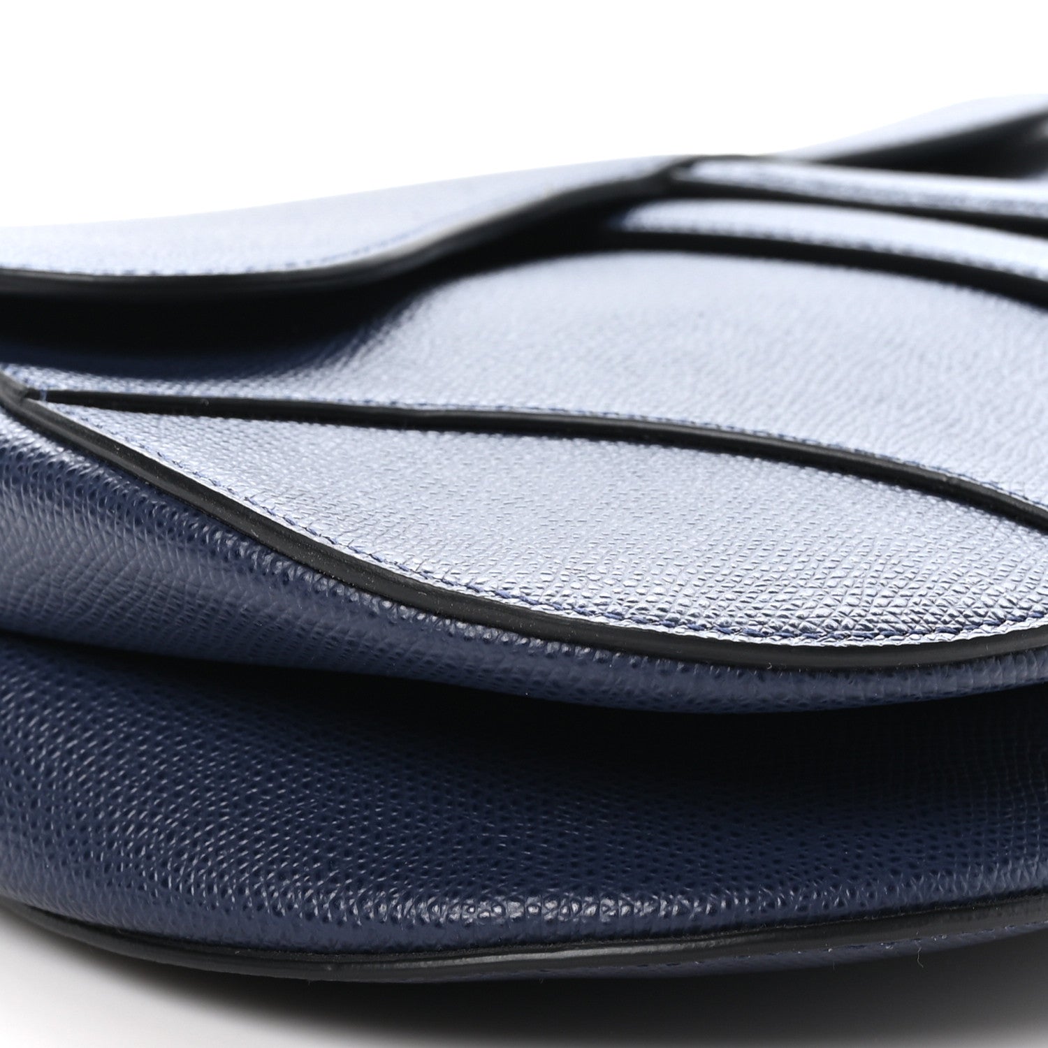 Christian Dior Grained Calfskin Saddle Bag Indigo Blue 9 of 10