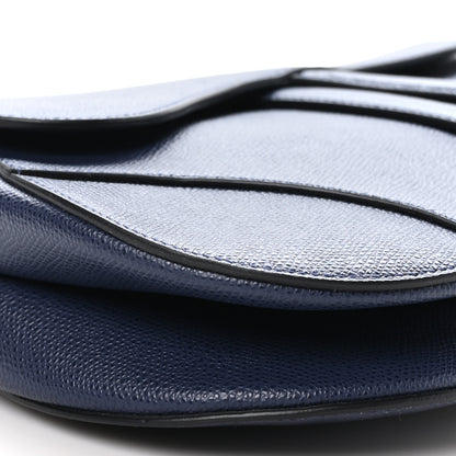 Christian Dior Grained Calfskin Saddle Bag Indigo Blue 9 of 10