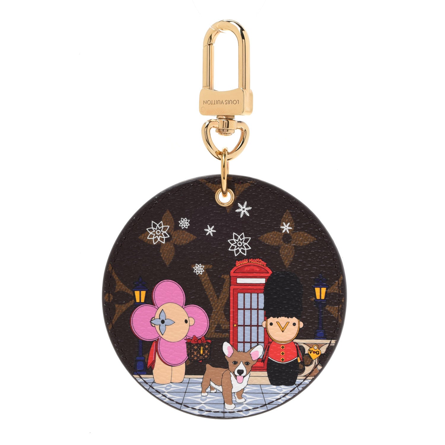 Louis Vuitton Monogram 2021 Christmas Animation London Bag Charm Key Ring Red 1 of 3