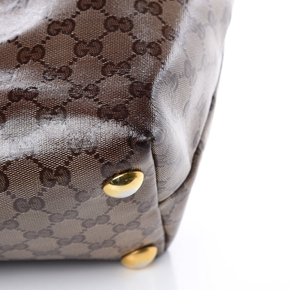 Gucci Crystal Monogram Medium Babouska Shopping Tote Dark Brown 10 of 21