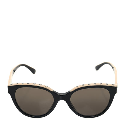 Chanel Acetate CC Butterfly Sunglasses 5414-A Black Beige 2 of 8