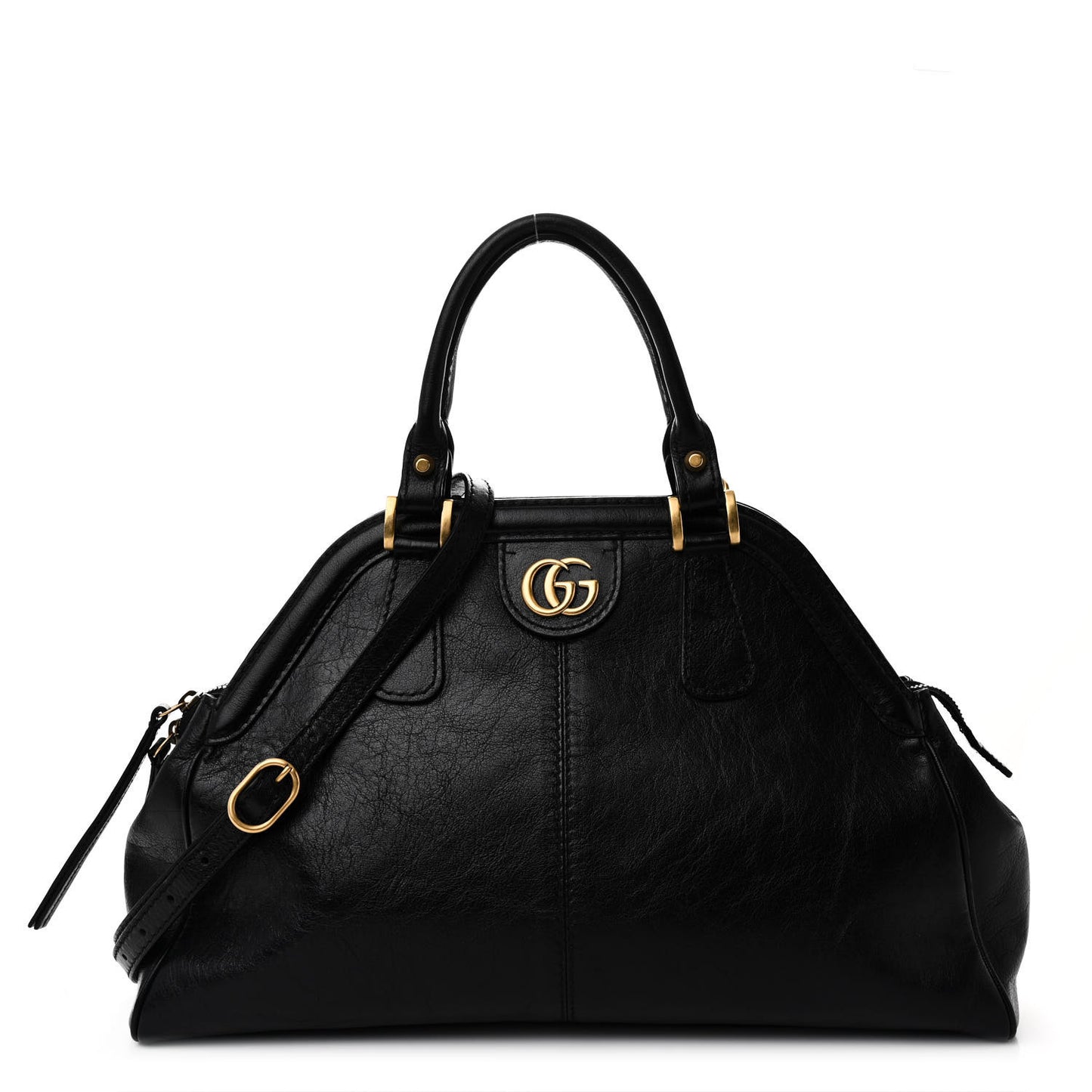 Calfskin Medium Re(Belle) Top Handle Bag Black
