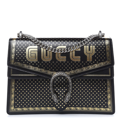 Gucci X SEGA Calfskin GUCCY Stars Medium Dionysus Shoulder Bag Black Gold 1 of 10