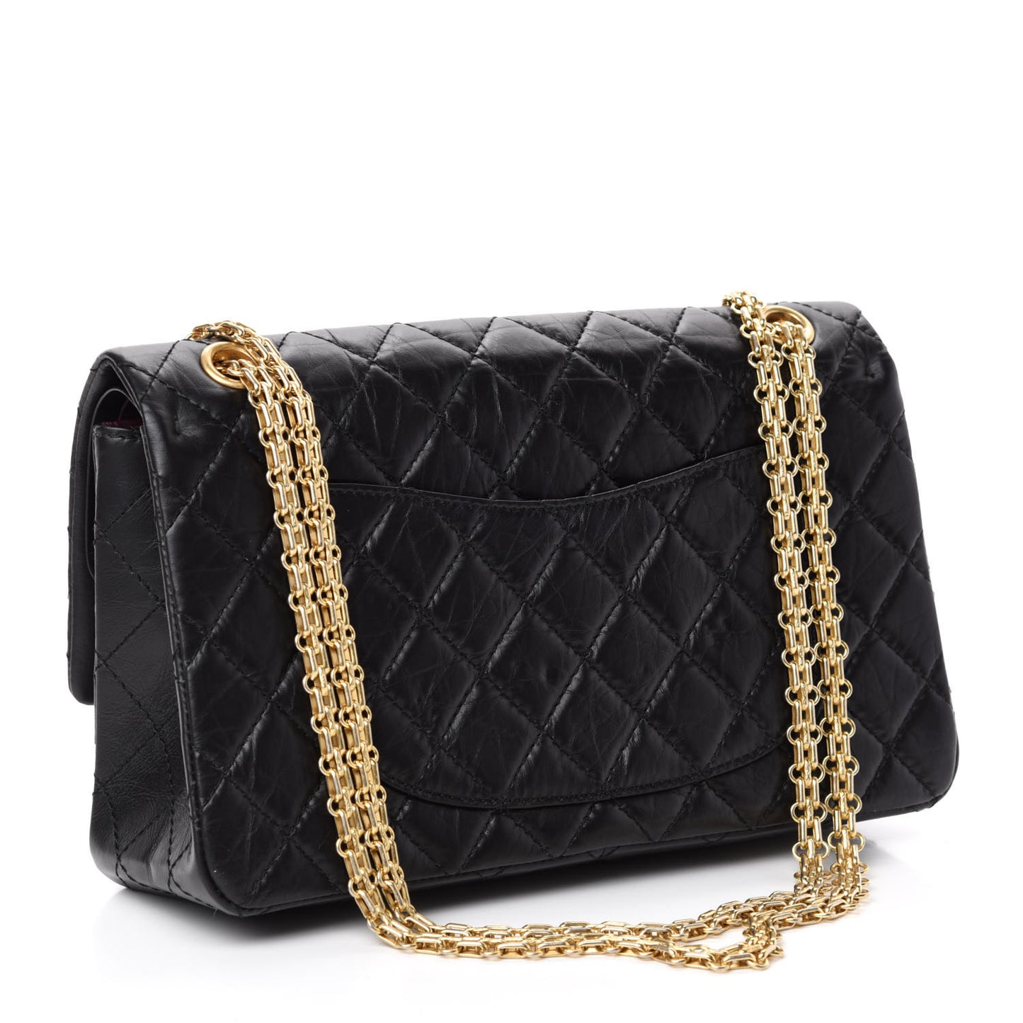 Aged Calfskin Quilted 2.55 Reissue 226 Flap Black