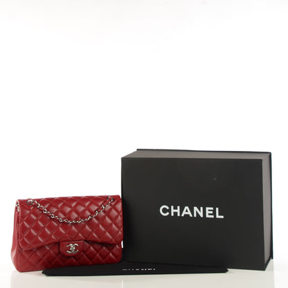 Chanel Caviar Quilted Jumbo Double Flap Red 5 of 9