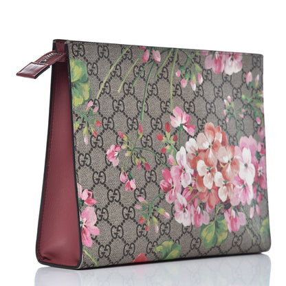 Gucci GG Supreme Monogram Blooms Large Cosmetic Case Beige Multicolor Dry Rose 3 of 10