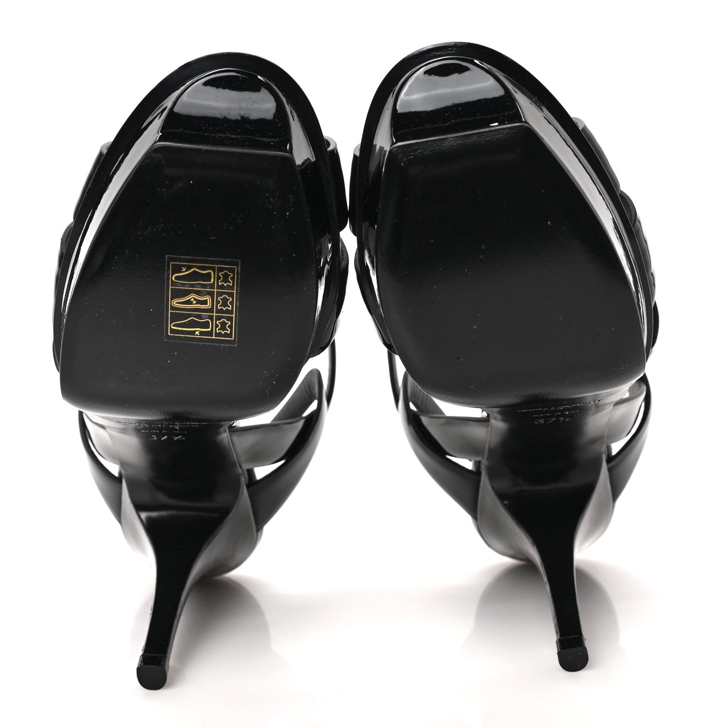 Saint Laurent Patent Tribute 75 Platform Sandals 37.5 Black 5 of 9
