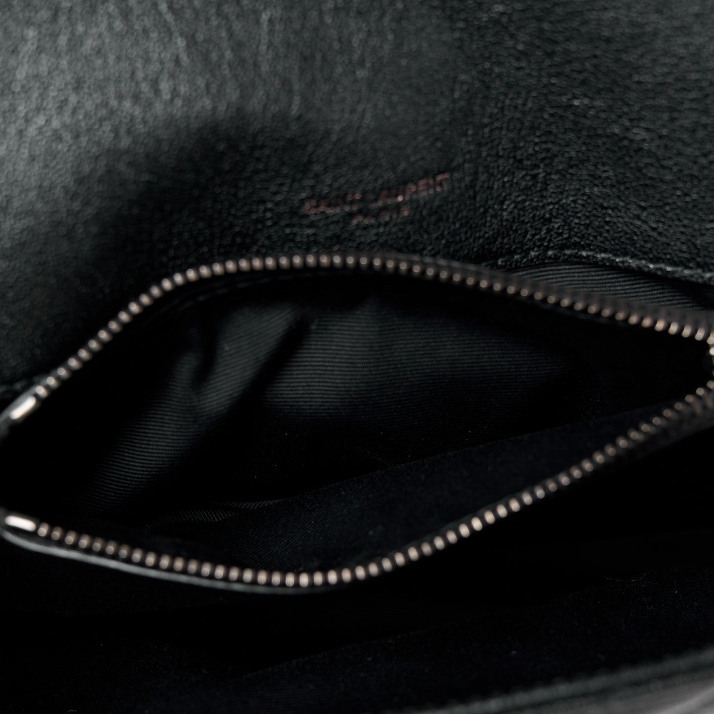 Sheepskin Matelasse Chevron Monogram Medium College Bag Black