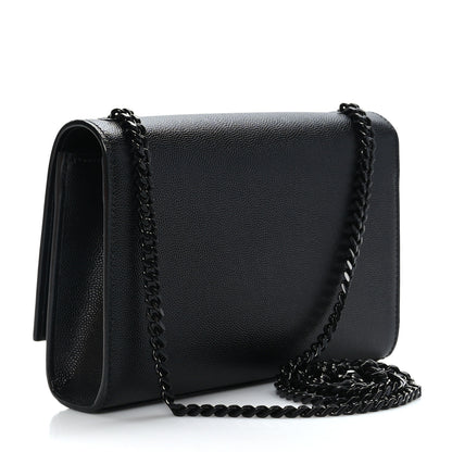 Saint Laurent Grain De Poudre Small Monogram Monochrome Kate Satchel Black 3 of 8