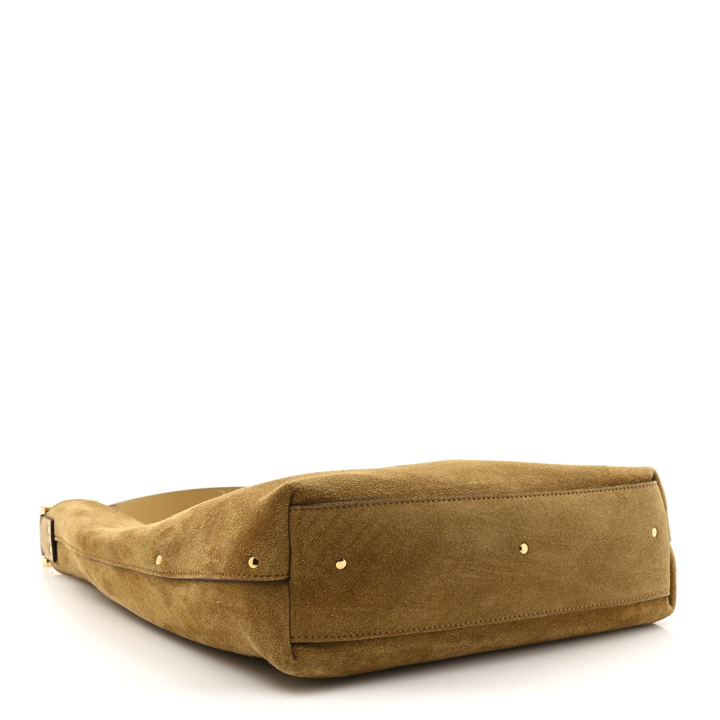 Suede Calfskin Small Marcie Hobo Bag Gold Khaki