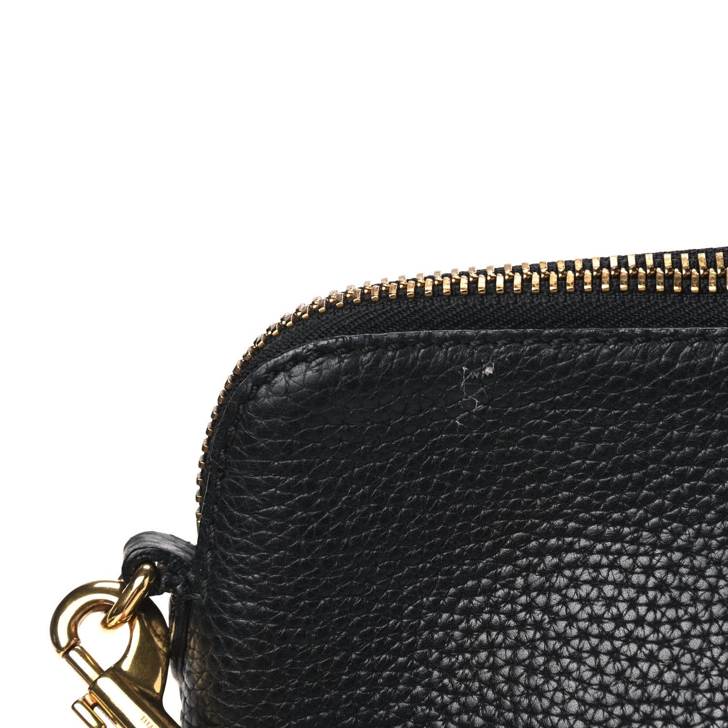Grainy Calfskin Embossed Crossbody Bag Black