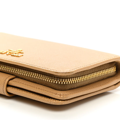 Prada Saffiano Metal Compact Wallet Noisette 13 of 15