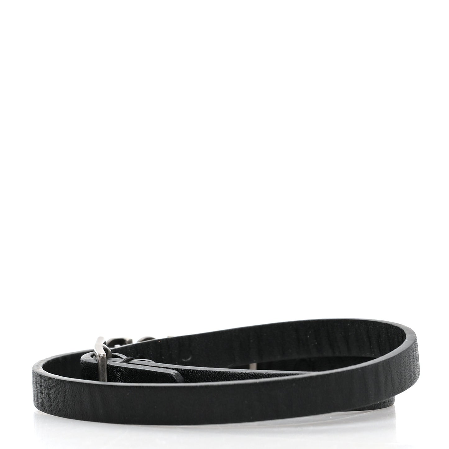 Calfskin J'adior Double Bracelet Black