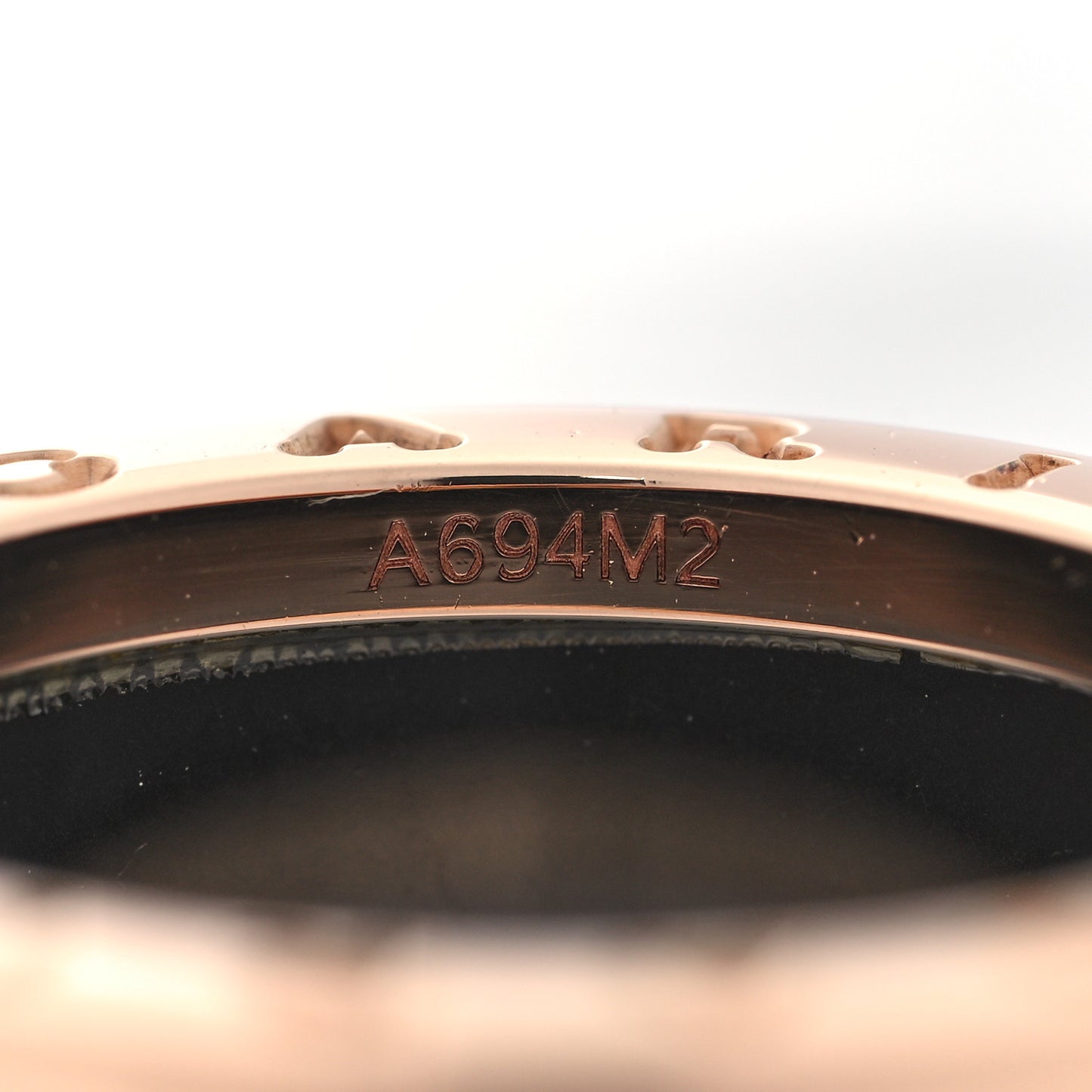 18K Rose Gold Black Ceramic B.Zero1 Four-Band Ring 57 8