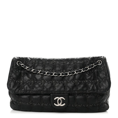 Chanel Lambskin Tweed Double Stitch Maxi Flap Black 1 of 16