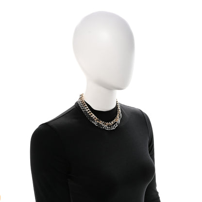 Chanel Crystal Chain CC Link Choker Gold Ruthenium 2 of 7