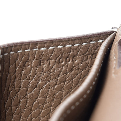 Hermes Taurillon Clemence Halzan 31 GM Etoupe 8 of 8