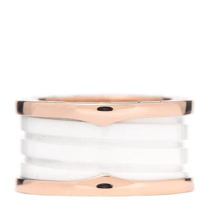 Bulgari 18K Rose Gold White Ceramic B.Zero1 Four-Band Ring 57 8 1 of 6