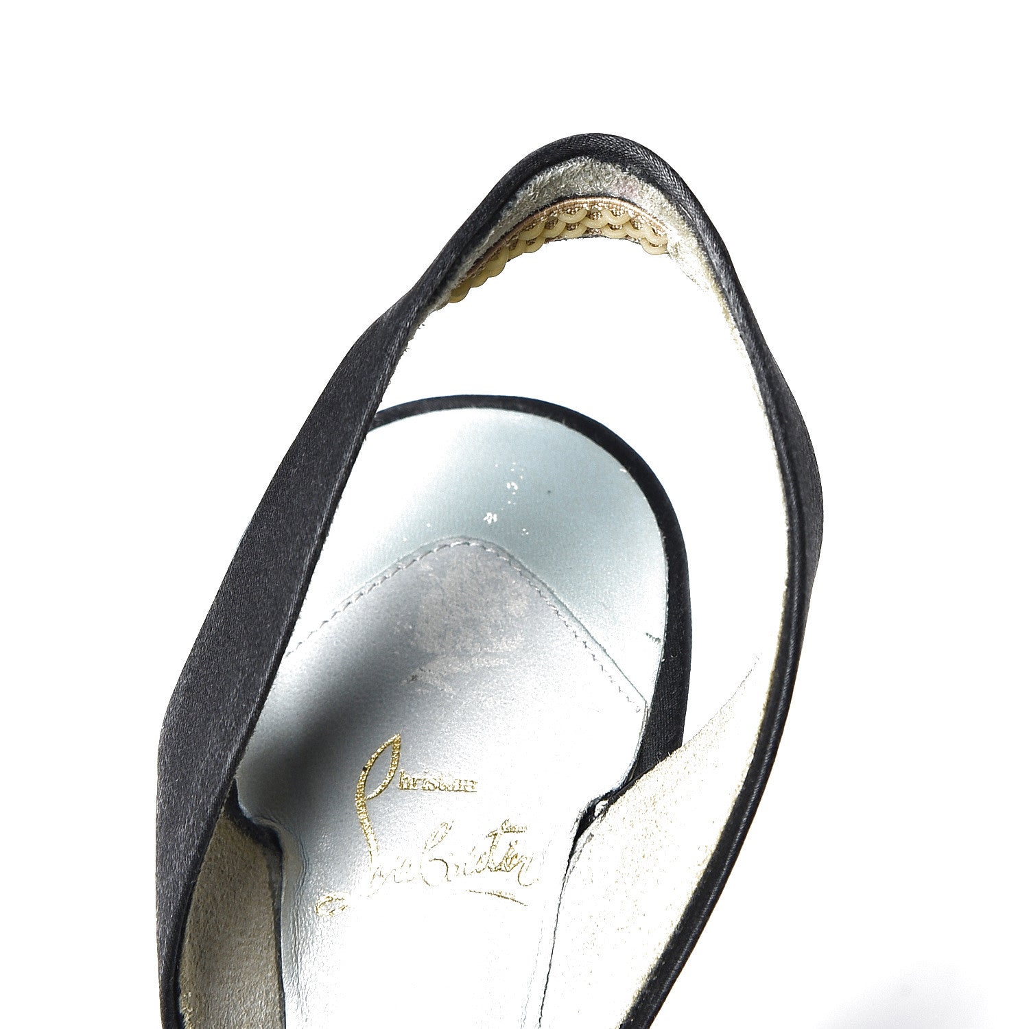 Christian Louboutin Satin Slingback 100 Pumps 38.5 Black 12 of 17