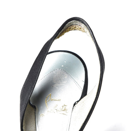 Christian Louboutin Satin Slingback 100 Pumps 38.5 Black 12 of 17