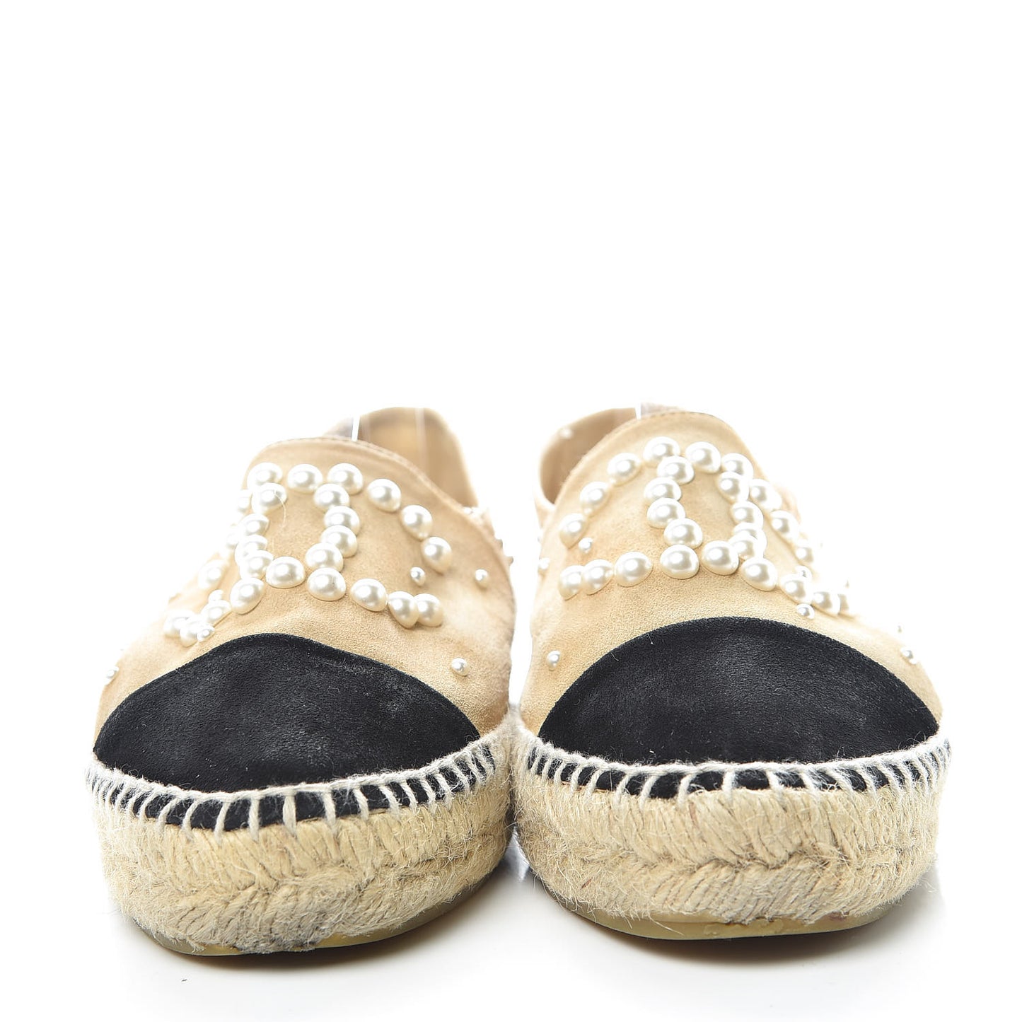 Suede Pearl CC Espadrilles 38 Beige Black