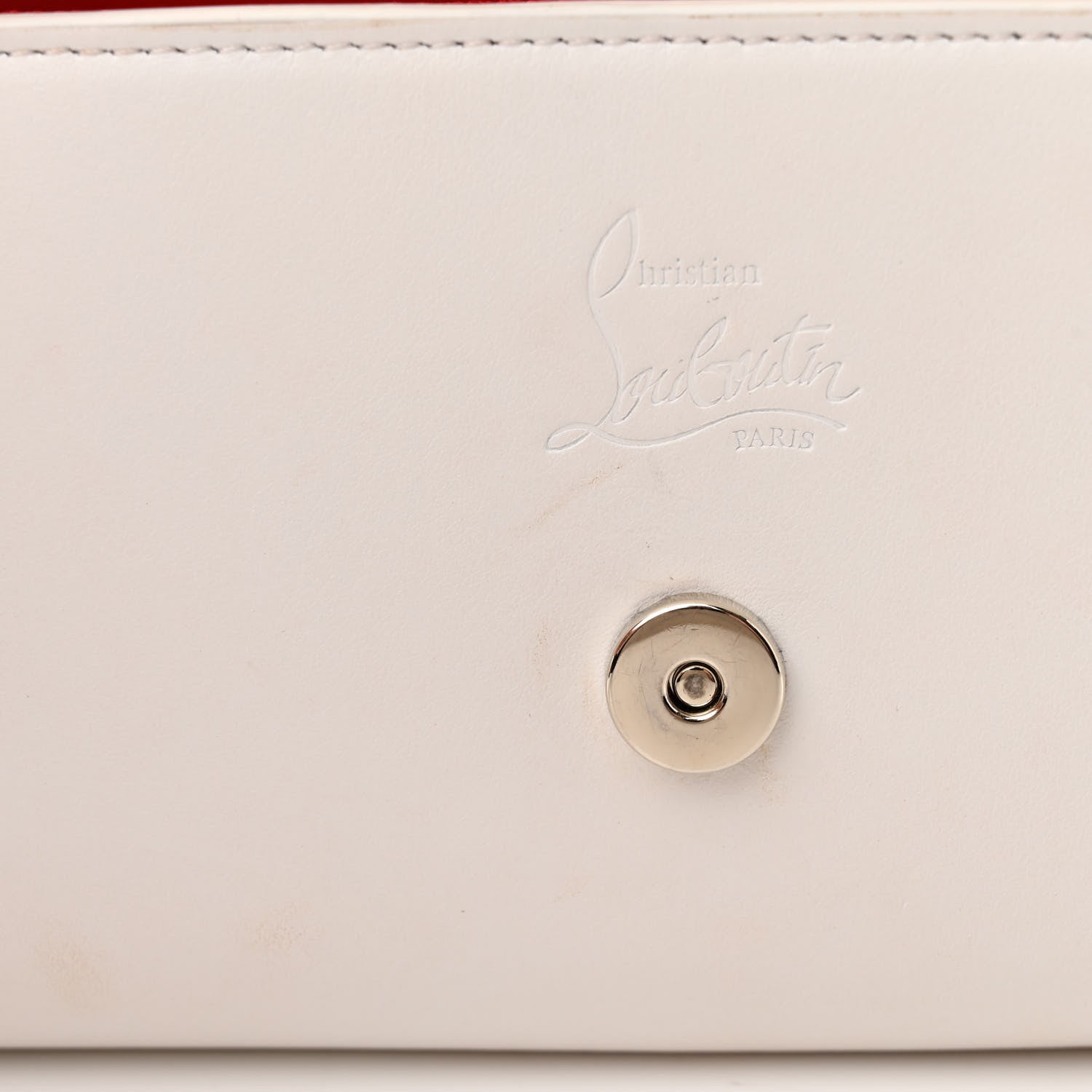 Christian Louboutin Calfskin Monochrome Loubi54 Wallet On Chain White 11 of 13