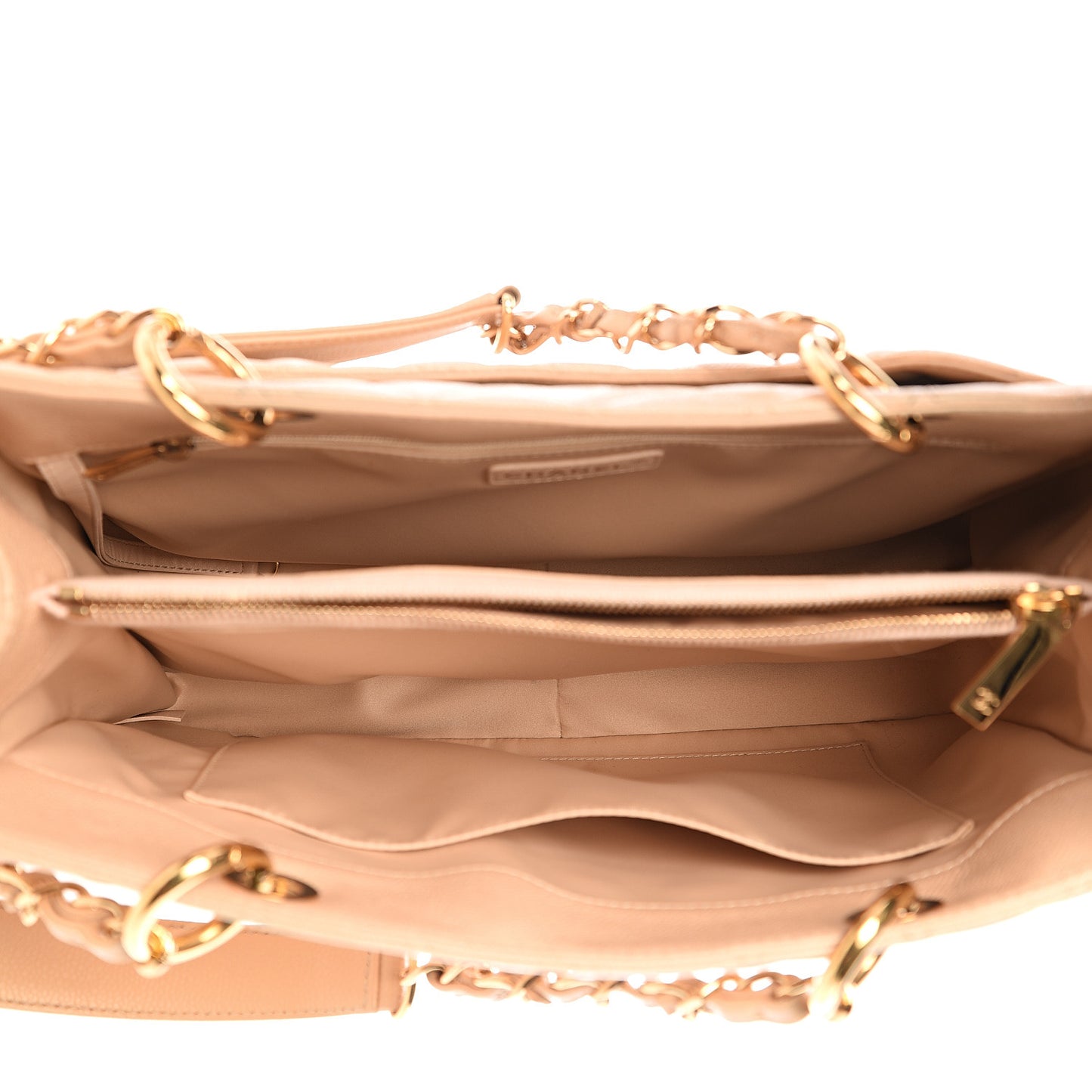 Caviar Quilted Grand Shopping Tote GST Beige Clair