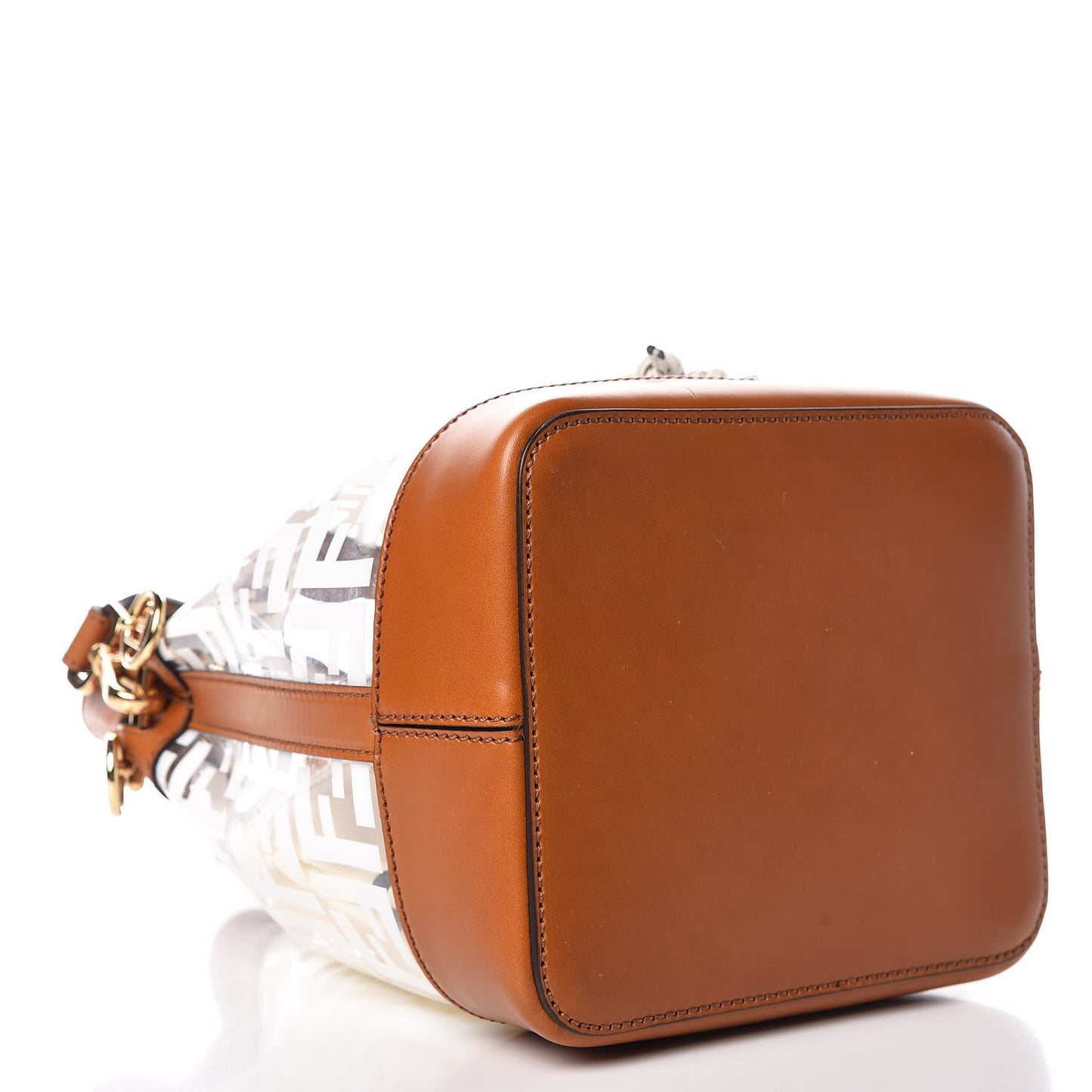 TPU FF Vitello Aura F is Fendi Grande Mon Tresor Bucket Bag White Cuoio