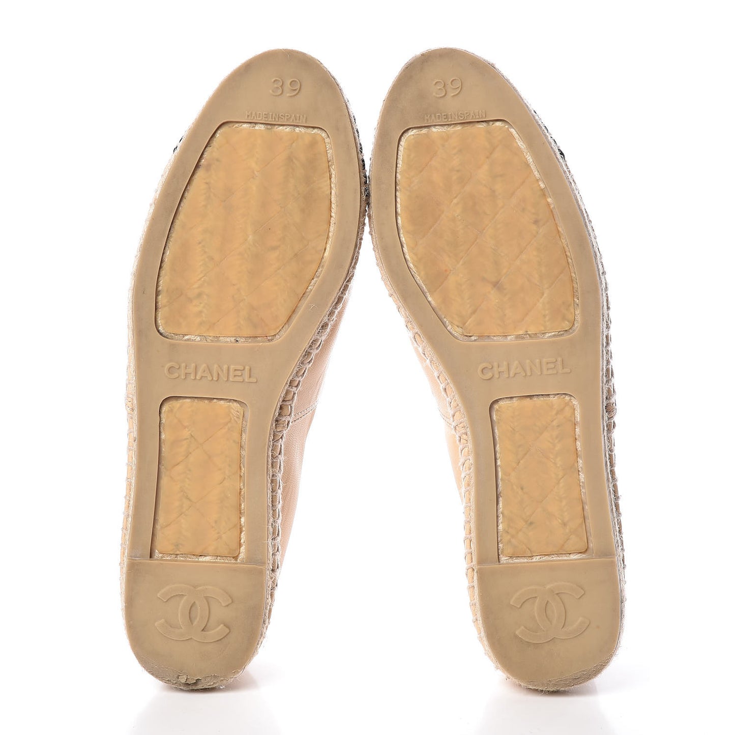 Lambskin CC Espadrilles 39 Beige Black