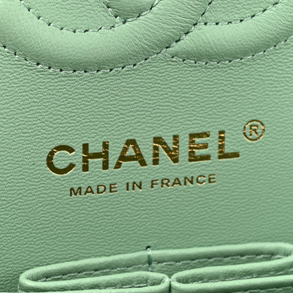 Chanel Caviar Quilted Small Double Flap Light Green 6 of 11