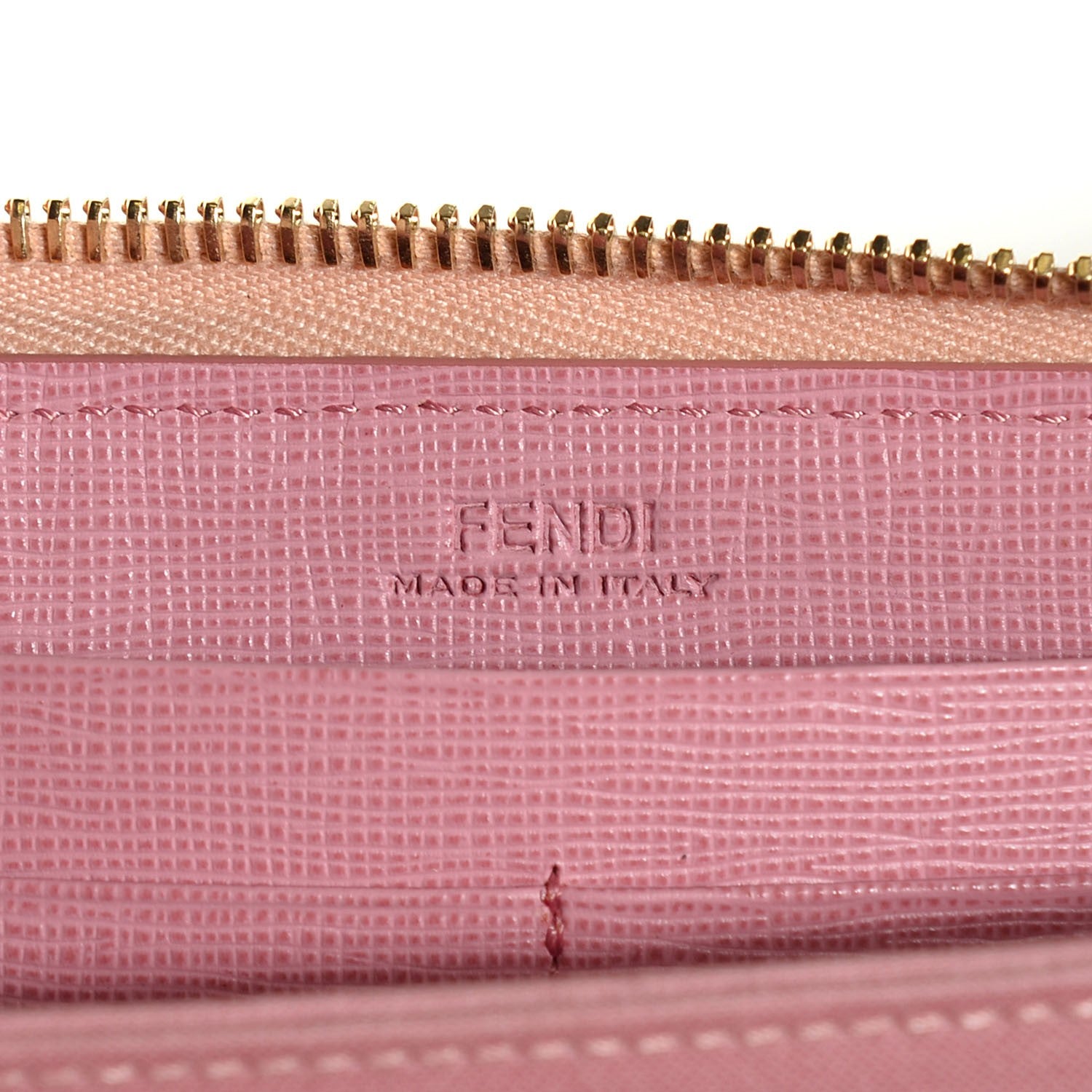 Fendi Vitello Elite QuTweet Studded Zip Around Wallet Pink 6 of 8